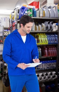 Employee working at autoparts store